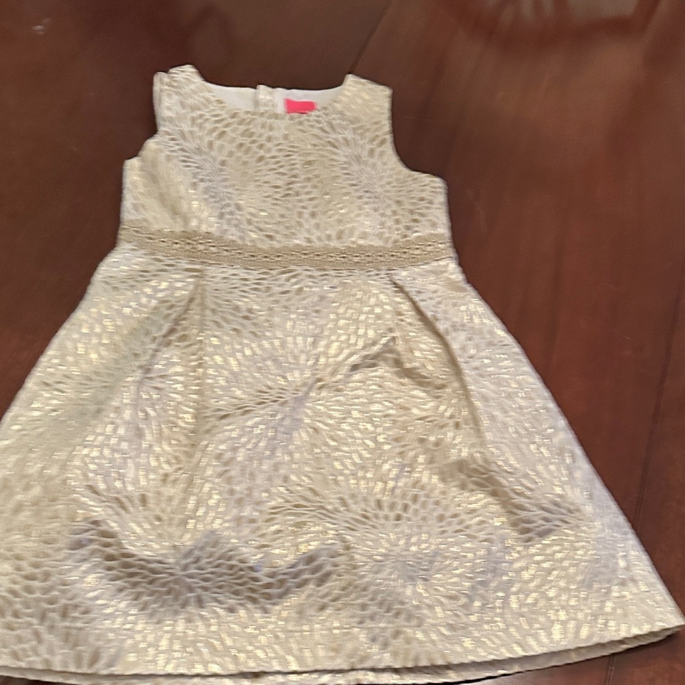 Lilly Pulitzer Gold Kids Formal Holiday Dress